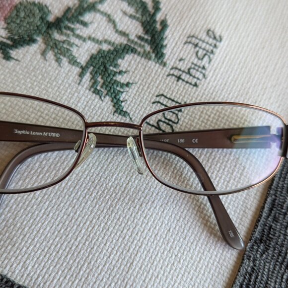 Sophia Loren Womens Eyeglasses M178 Zyloware Brown Metal Frame 54-17-135 - Picture 4 of 8